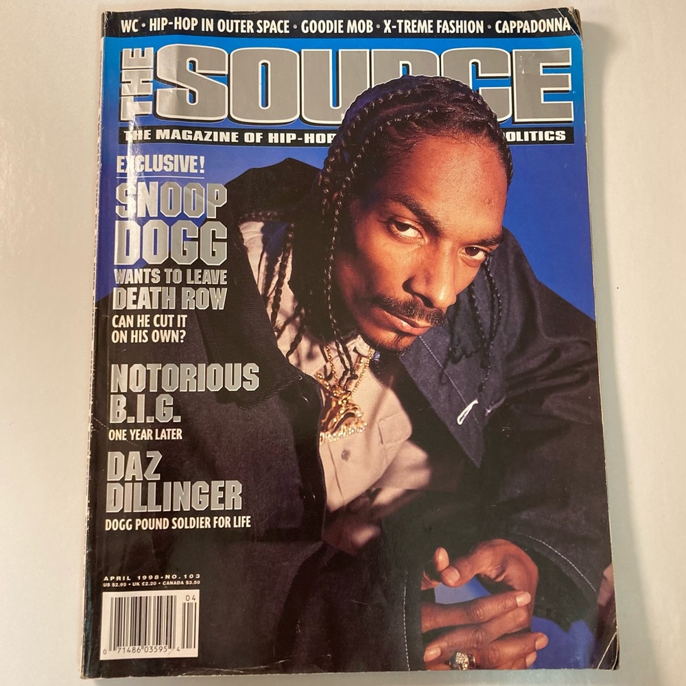The Source Hip-Hop Magazine April 1998 Issue no 103 Snoop Dogg Death Row Biggie